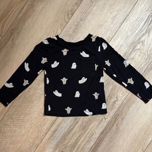 Kyte BABY Black Long Sleeve Shirt with Ghost Print